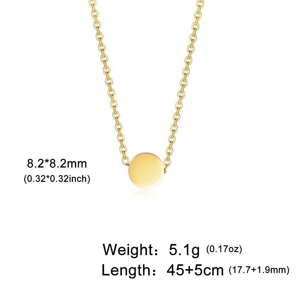 Fashion Peach Heart Pendant Necklace Round Heart Pendant Necklace Stainless Steel Simple Jewelry Women's Party Lover Gift
