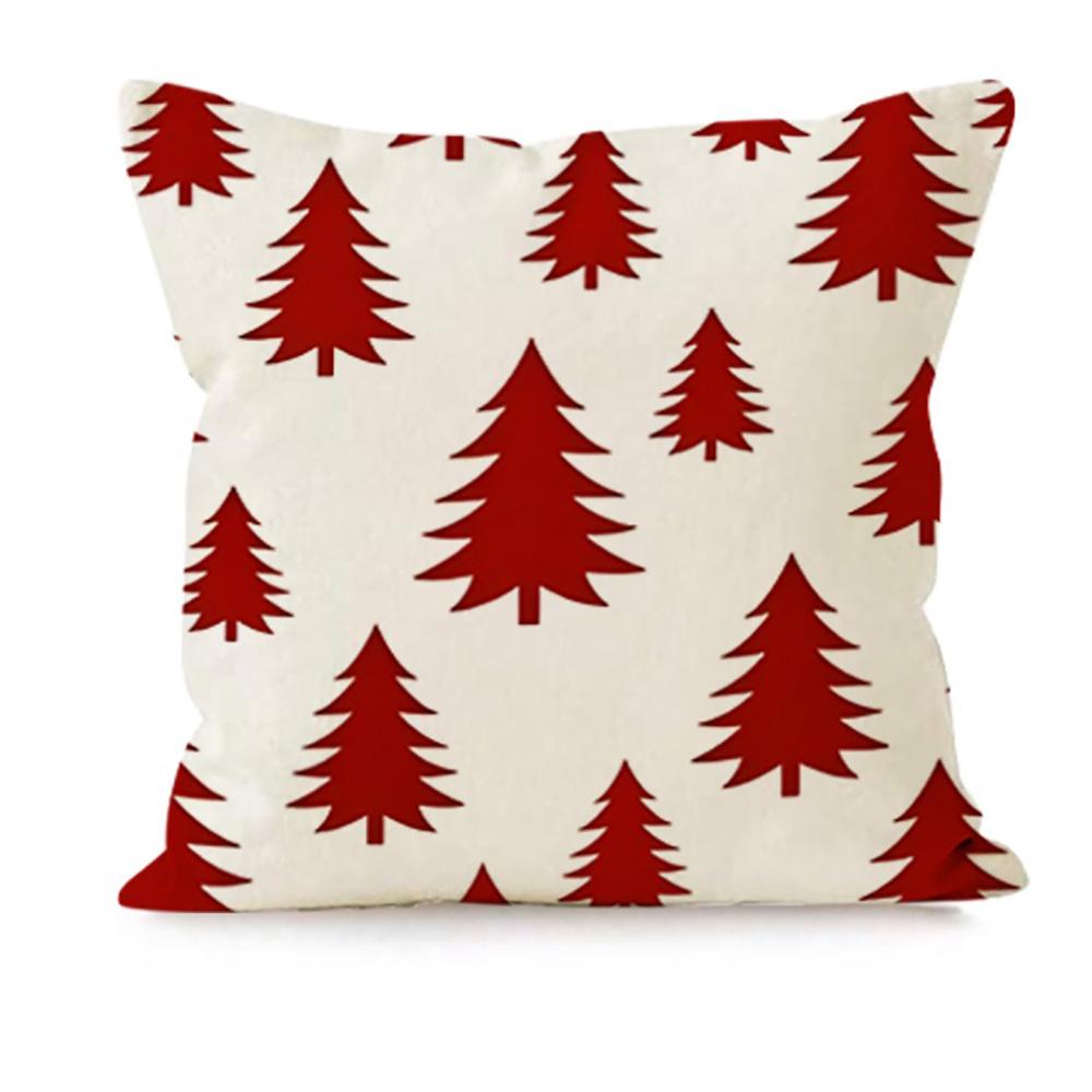 

1pc Christmas Red & White Pillow Covers Suitable for Christmas home decoration pillowcase, without pillow core. 16x16Inch