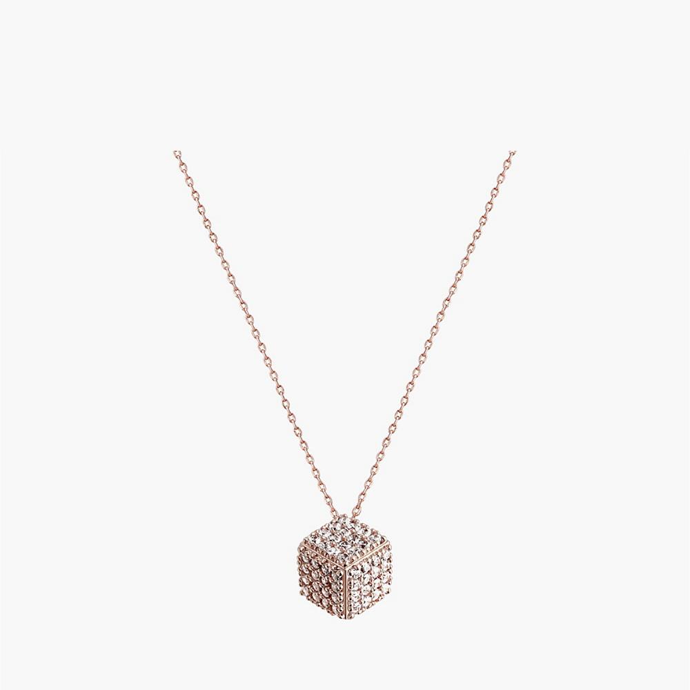 Monograph Shine Dice Necklace Mgnl0370 14K Gold Plated (Rose Gold)