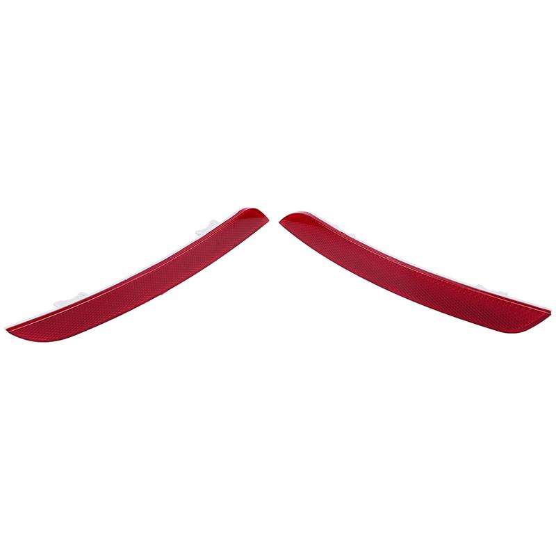 1 Pair Rear Bumper Reflector Light Red Lens Warning Strip Tail Marker For BMW 5 Series F10 F18 2010-2013