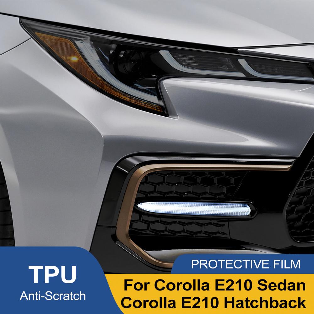 Car Headlight Protective Film For Corolla E210 Sedan Hatchback18-26 High-Gloss Smoke Black Pre Cut Anti-Scratch Vinyl Wrap Film