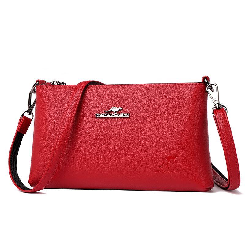 

Bag Female Kangaroo Shoulder All-Match Genuine Leather Women s Bag Burgundy