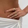 4Pcs/Set Boho Metal Starfish Open Rings For Women Men Exaggerated Gold Color Geometric Adjustable Ring Beach Jewelry Accessory