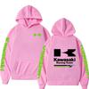 Women's Casual Fashion Pullover Couple Street Sweatshirts Spring and Autumn Men's Kawasaki Motorcycle Logo Print Sports Hoodies