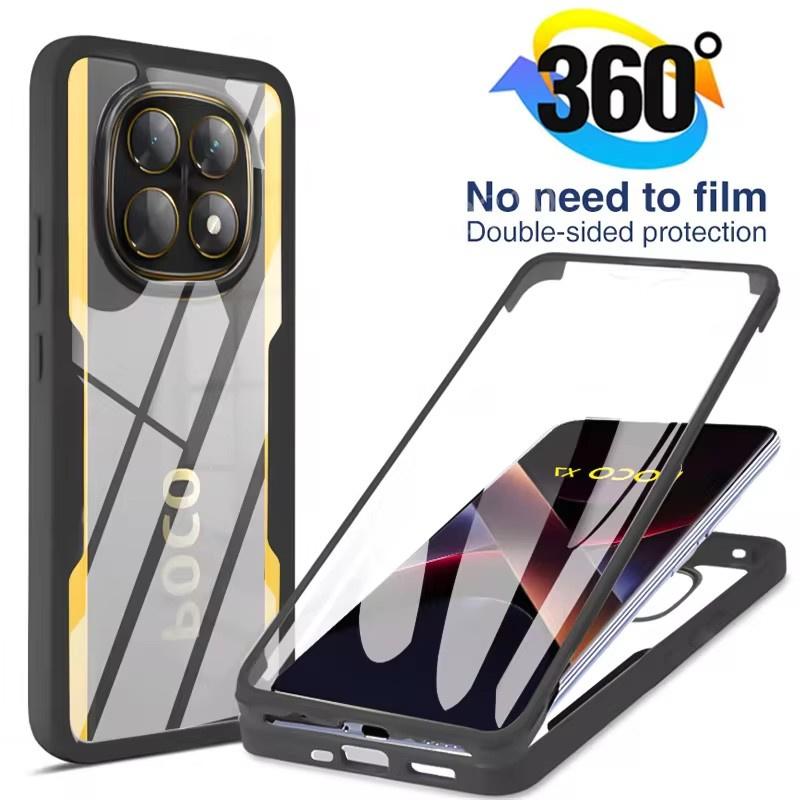 360 Full Cover Bumper Case For Poco X7 X6 Pro X5 X4 GT X3 NFC Funda For Poco F7 F6 F5 F3 M5 M6 Pro Screen Protection Phone Cover
