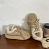 Women's Board Shoes 2026 Winter New Plush Comfortable Warm Cotton Shoes Outdoor Non Slip Lightweight Cross Tied Casual Sneakers
