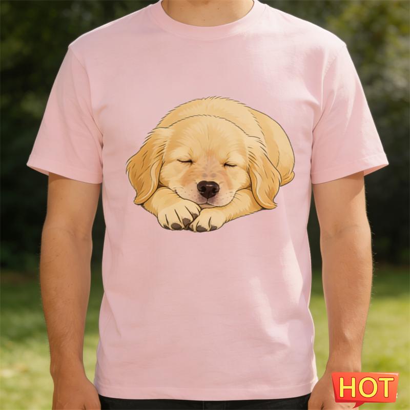 Funny Golden Retriever Graphic T Shirts For Men Summer Fashion Cute Dog 3D Printed T-shirts Casual Oversized Crew Neck Tees Tops