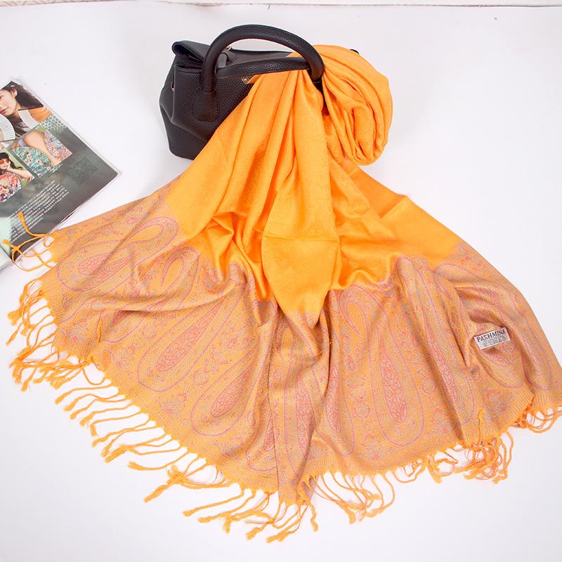 Ethnic Style Cashew Scarf Air Conditioner Large Shawl Scarf Dual-Purpose Jacquard Fringed Spring And Summer Long Cotton Scarf Women