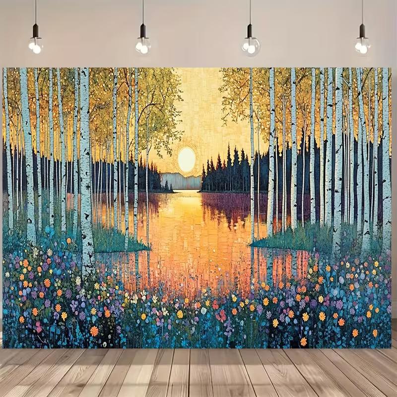

2D Fantasy Forest Backdrop, Enchanted Floral Tunnel with Twinkling Lights Background Cloth 47.2x31.5inch/120*80cm