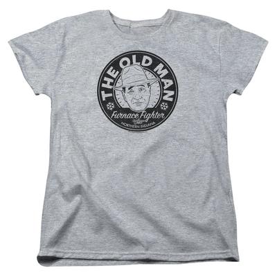 Fröhliche Weihnachten Der Alte Mann Damen T-Shirt Sportliches Heidegrau