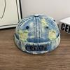 Japanese style ripped denim melon skin hat for men and women k-styleeasiest for matchretro patch stylishletter hat trendy brand landlord hat
