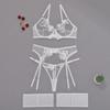 Stylish Steel Ring Embroidery Mesh Garter Belt Set - Multi-Color Body Shaping with Split Design