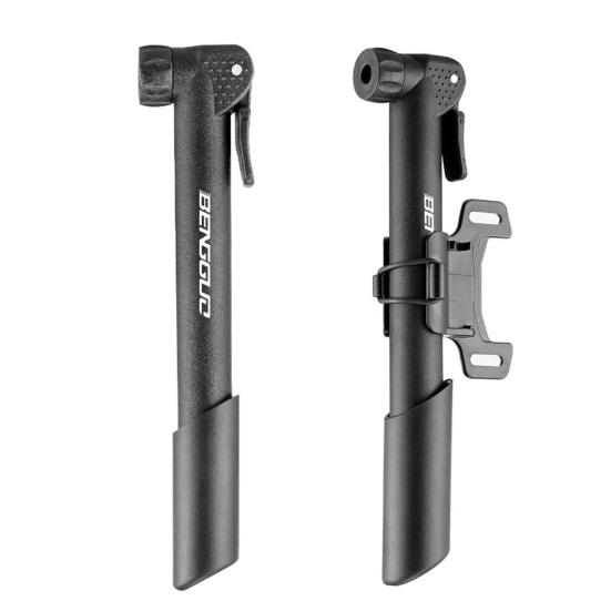 Mâner ergonomic Duză de aer compatibilă înaltă Pompă pentru biciclete cu suport de instalare 80PSI Mini umflator de anvelope pentru biciclete de înaltă presiune Accesorii pentru biciclete