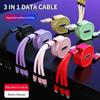 3 In 1 Charging Cable Retractable USB Charge 2.4A Fast Charging For XiaoMi HuaWei Samsung Portable Charging Cable Micro Type-C