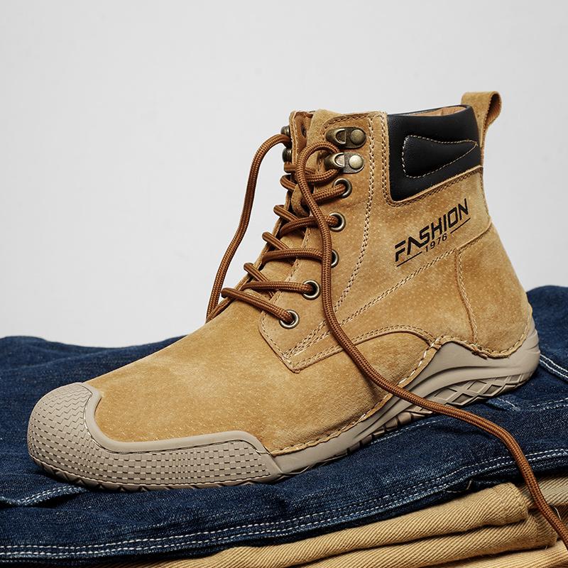 Winter Herren High Top Stiefel Lässige Herren Baumwollstiefel Sneakers Warme Schneestiefel Leder Rutschfeste Herren Freizeitstiefel Bota Masculina