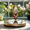 2D Flat Aluminum Welcome Sign Round Metal Sign with Cute, Rustic Farmhouse Spring Summer Porch Wall Hanging for Cat Lovers, Pre-Drilled Holes for