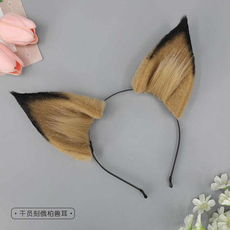 

Comic Show Fox Net Red Hair Accessories Cosplay Fox Ear Headband KC Headgear Cos Accessories