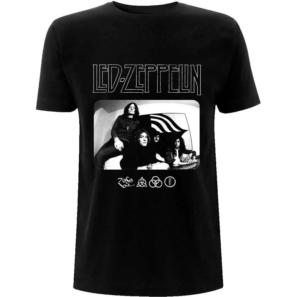 Led Zeppelin Icon Logo Photo T-Shirt Black New XS