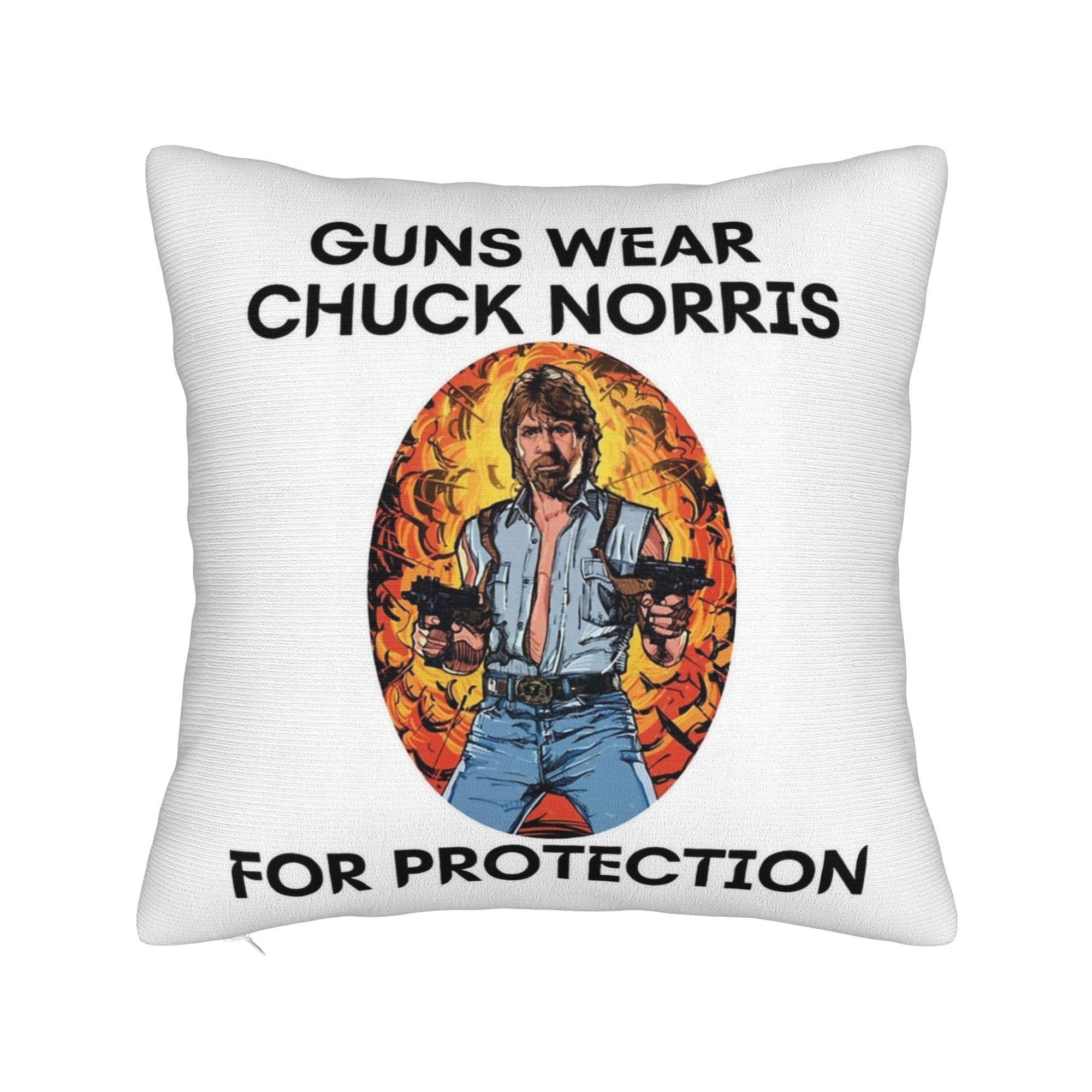 Guns Wear Chuck Norris Action Films Pillowcase Polyester Cushion Cover Decoration  Pillow Case Cover Seat Zippered cm 30x30 cm