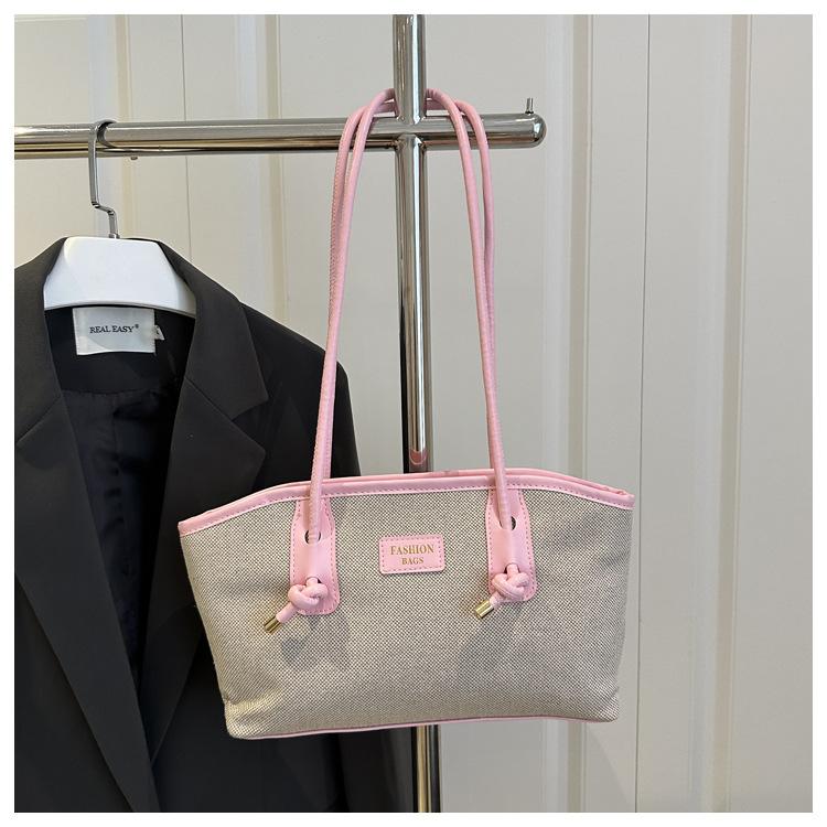 Large capacity 2025 new fresh texture casual personality portable shoulder underarm tote bag women
