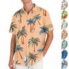 Hawaiitryck - Herrskjorta med korta ärmar, avslappnad