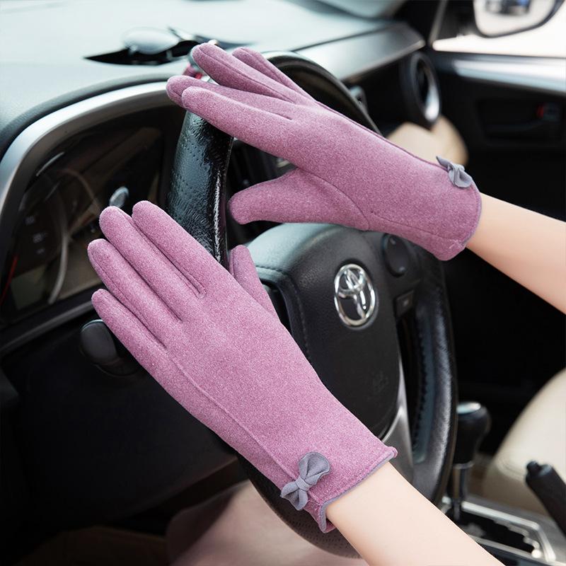 

Touch screen winter warm German velvet gloves (Similar color and style) Mixed hair чорний