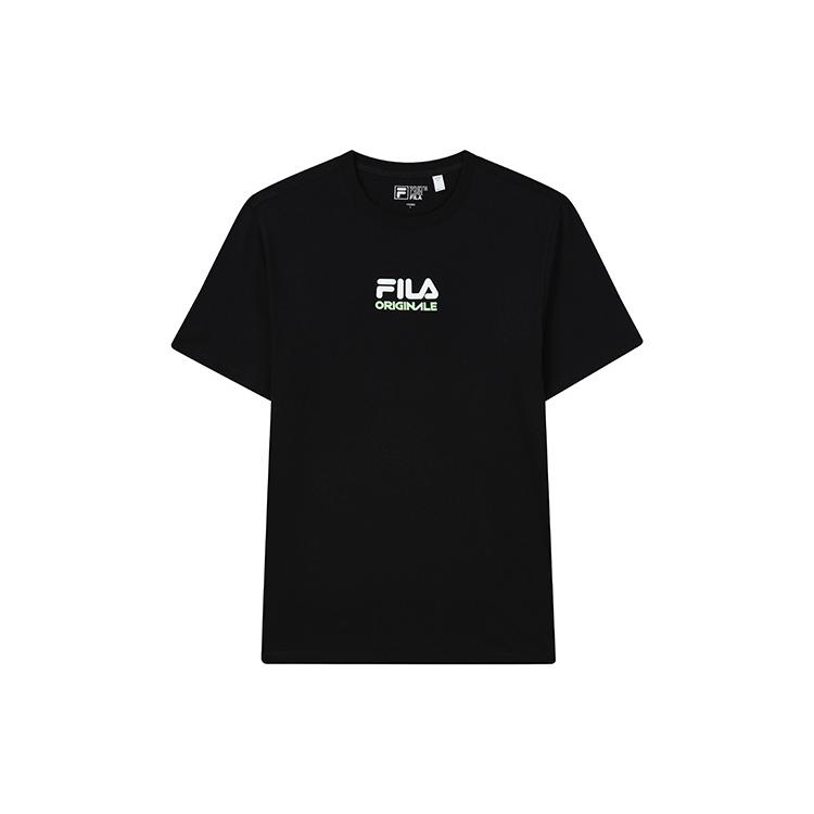 Мужские футболки FILA, угольно-черные, с круглым вырезом, умеренно прямой крой, F11M229116FBK XL