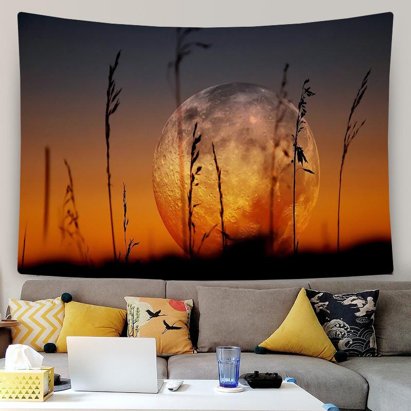 Dreamy Forest Night Scene Aurora Print Pattern Tapestry Home Living Room Bedroom Wall Decor Background Cloth Tapestry