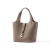 Genuine Leather Vegetable Basket Women's Bag First-layer TC Grain Cowhide Portable Bucket High-end Niche Single-shoulder Cross-slung