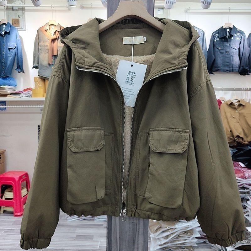 Petite Women's 2025 Winter Parka: Fleece-lined, Thickened Cotton Jacket with Fur Collar