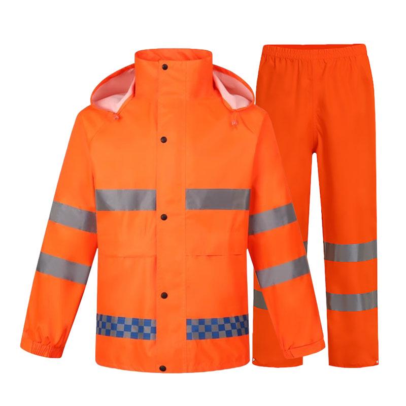 High-Visibility Reflective Motorcycle Rain Suit - Fluorescent Green/Yellow, Breathable, Double-Layer, Adult Split Design