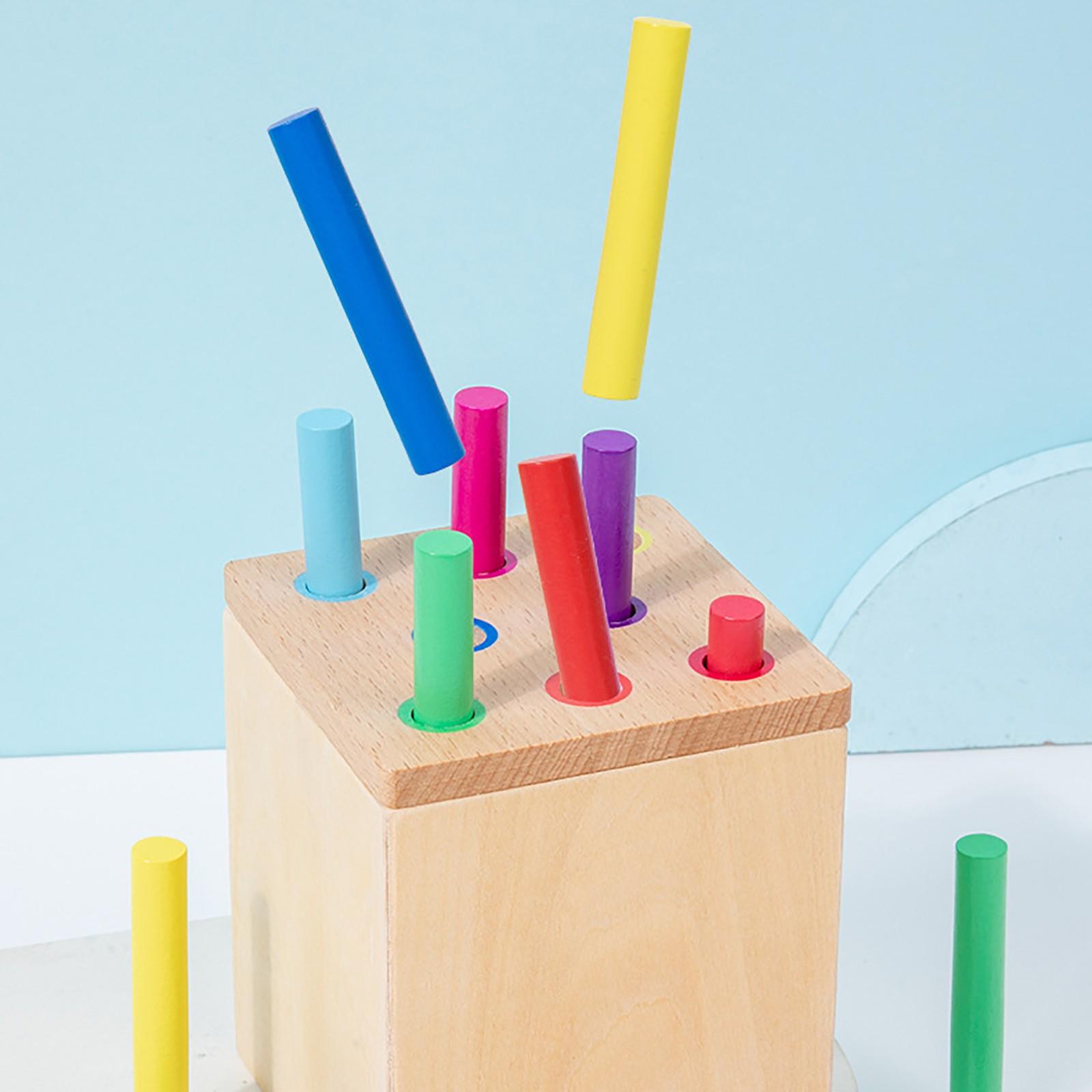 

Игрушки для раннего развития Деревянные детские палочки, монеты, сортировочная коробка, развивающая зрительно-моторную координацию, забавная головоломка One Size