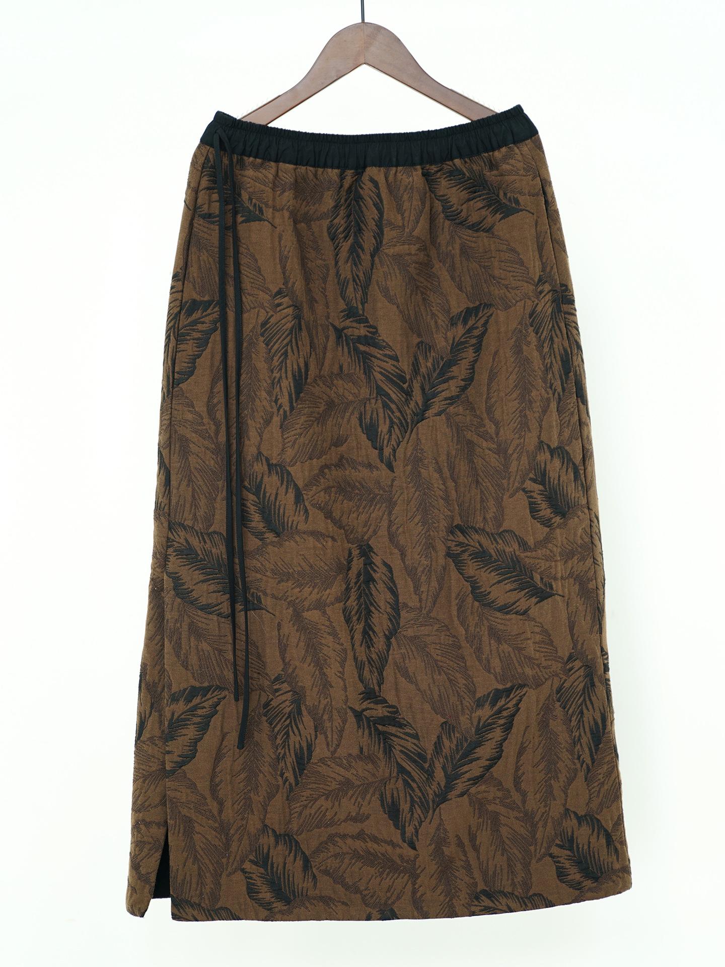 

Johnature Women Vintage Jacquard Skirts Spring Elastic Waist Print Floral Chinese Style Belt Female A-line Skirts One Size