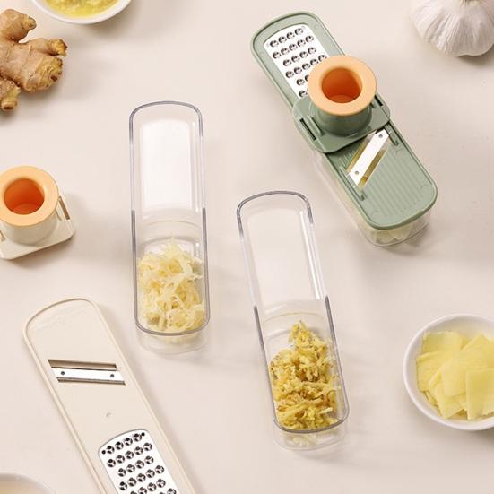 מגרסת שום וג'ינג'ר 3 ב-1, פורסת תפוחי אדמה, כלי קוצץ מטבח רב-תכליתי למחית שום, משחת ג'ינג'ר וגריסת ירקות