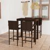 VidaXL 5-Piece Garden Bar Set with Armrests Garden Furniture Table and Bistro Stools Terrace Patio Outdoor 3064810