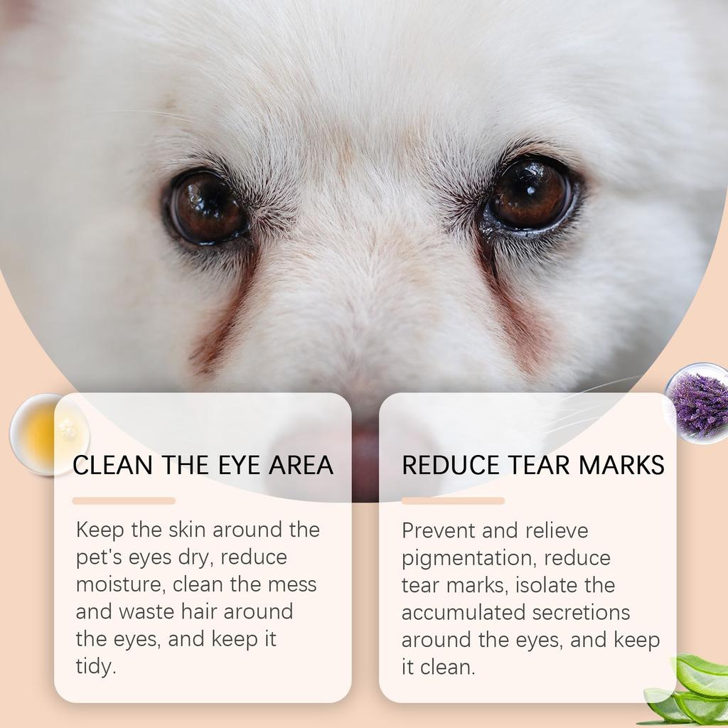 Natural Tear Stain Remover Cream, Gentle And Effective Eye Care For Dogs And Cats, Tear Stains