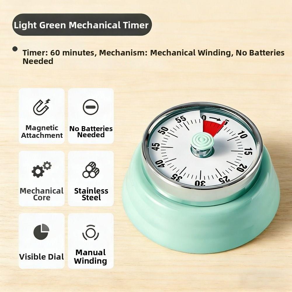 Magnetic Backing Mechanical Countdown Timer Visual Timer Cooking Timer Clock  For Baking Cooking