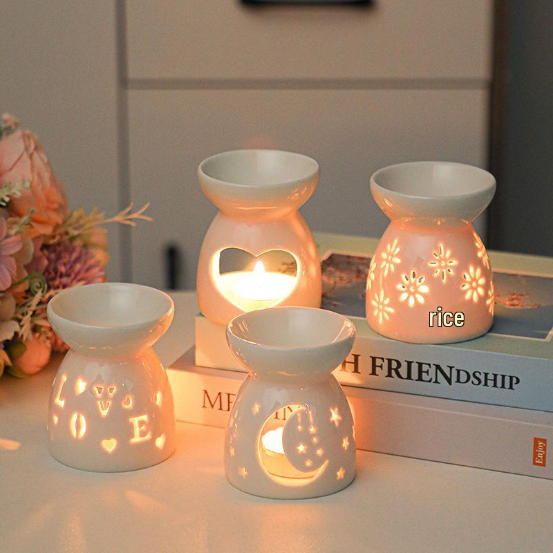 Ceramic Aromatherapy Oil Burner & Wax Melter for Fragrance, Incense & Bedroom Light