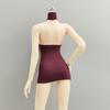HAMRETHYPPZ 1/6 Scale Costume, 1/6 Scale Figure Clothes, Female, Sexy Dress, Sexy Miniskirt (Body, Head, Shoes, Etc. Not Included) (Dark Red)