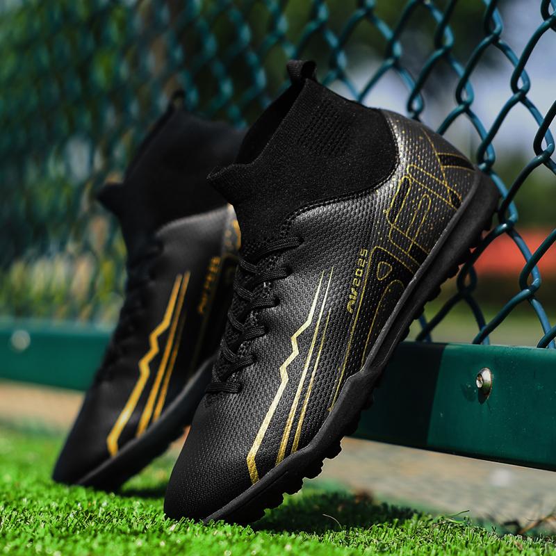 Kinder/Herren Socken Mund Fußballschuhe Gummi Weiche Sohle Kurzen Nagel Kunstrasen Leder Jugend Kinder Fußballschuhe