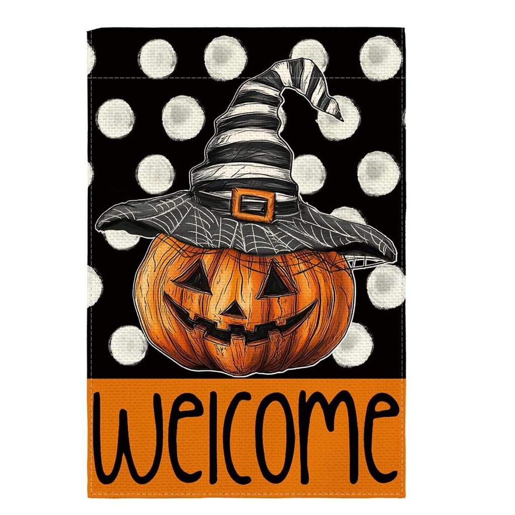 Pumpkin Halloween Garden Flag - Seasonal Decorative Yard Bunting