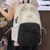 Damen Rucksack Studenten Schultasche College Stil Schleife Polo Punkt Rucksack