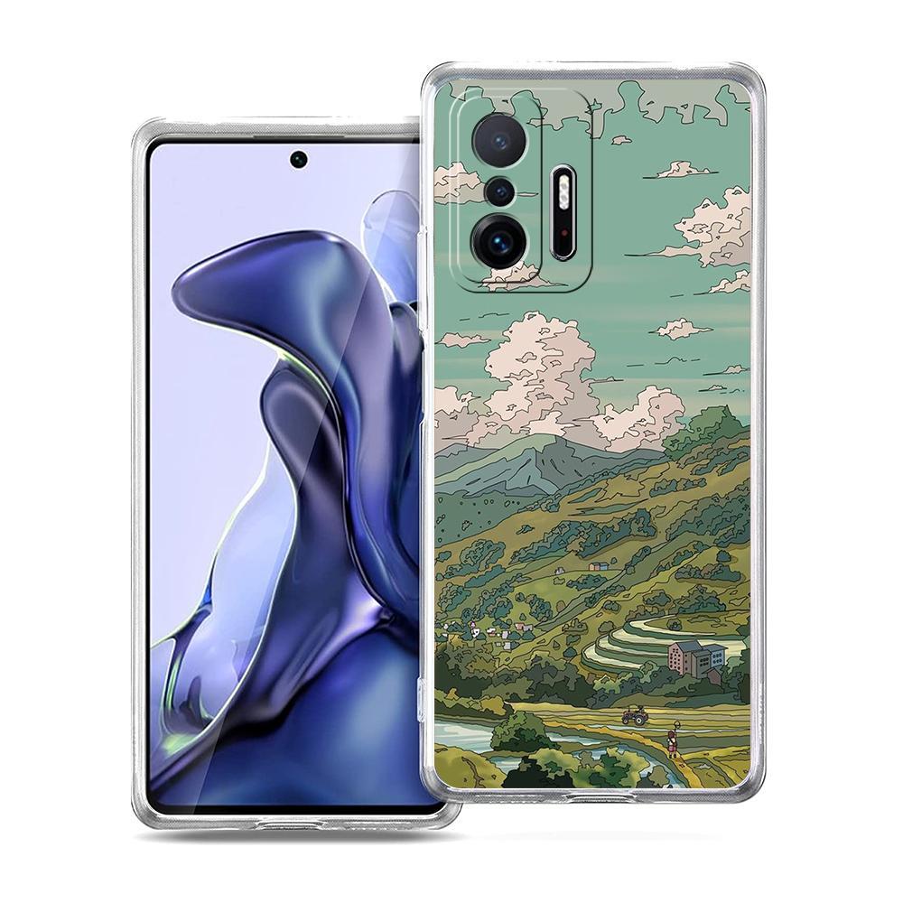 INS Korean Sunset Scenery Phone Case For Xiaomi 14 13 12 Lite Mi 11 11X 13T 12T 11T For Poco X5 X4 X3 NFC F5 F4 M4 Pro 5G Cover