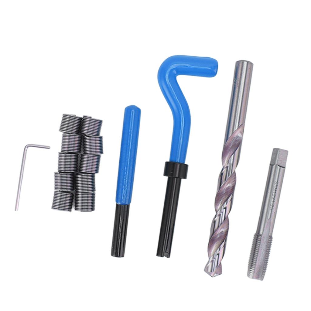 Kit de Reparación de Roscas M12 X 1.25 Kit de Insertos Roscados de Alta Resistencia para Reparar Roscas Dañadas Azul