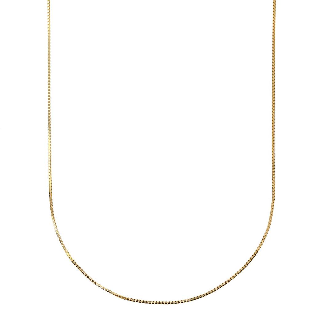 18K Gold Necklace with Venetian 45cm [Fairy Carret] Chain, (Heart-Shaped Adjuster, 0.7mm Width, Approx. 1.8g)