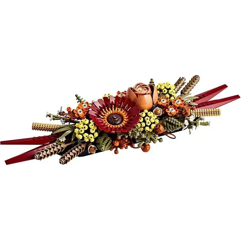 DIY Bauset für Erwachsene, MOC Trockenblumen Steine für Heimdekoration, Einzigartiges Botanisches Sammlungsgeschenk