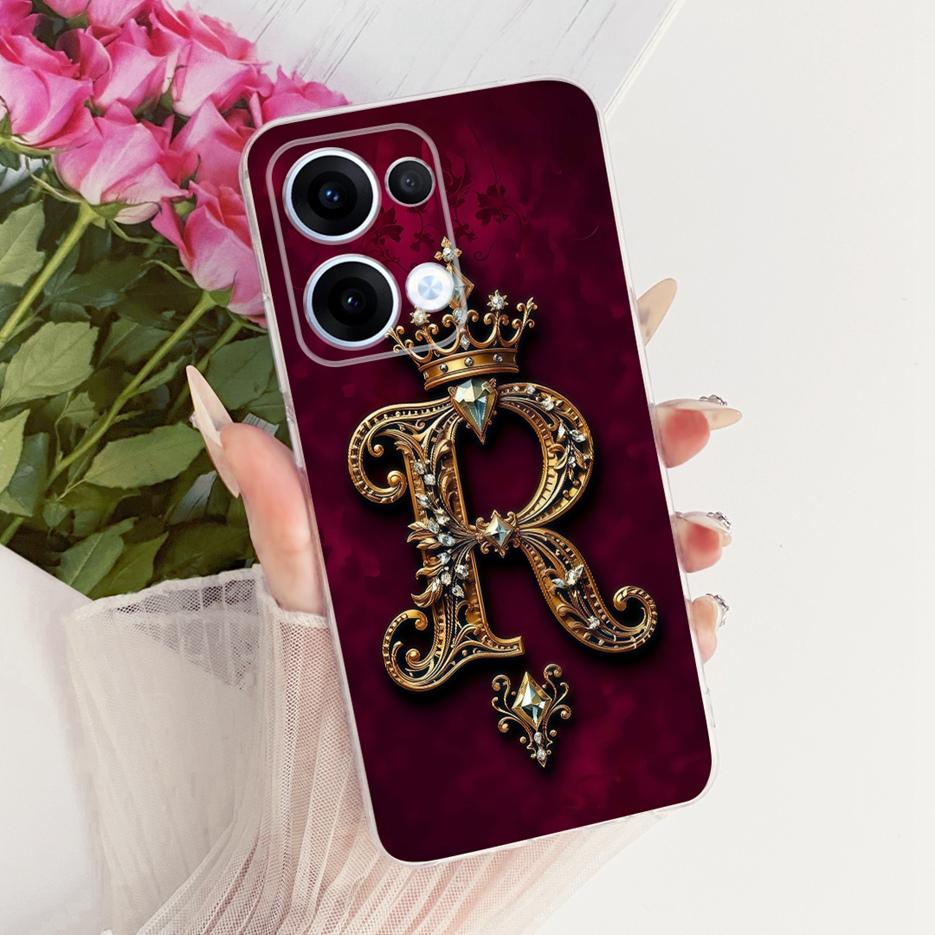 For Oppo Reno13 Pro Case CPH2697 Luxury Crown Letters Cover Soft Silicone Phone Case For Oppo Reno 13 Pro Reno13 5G Fundas Coque
