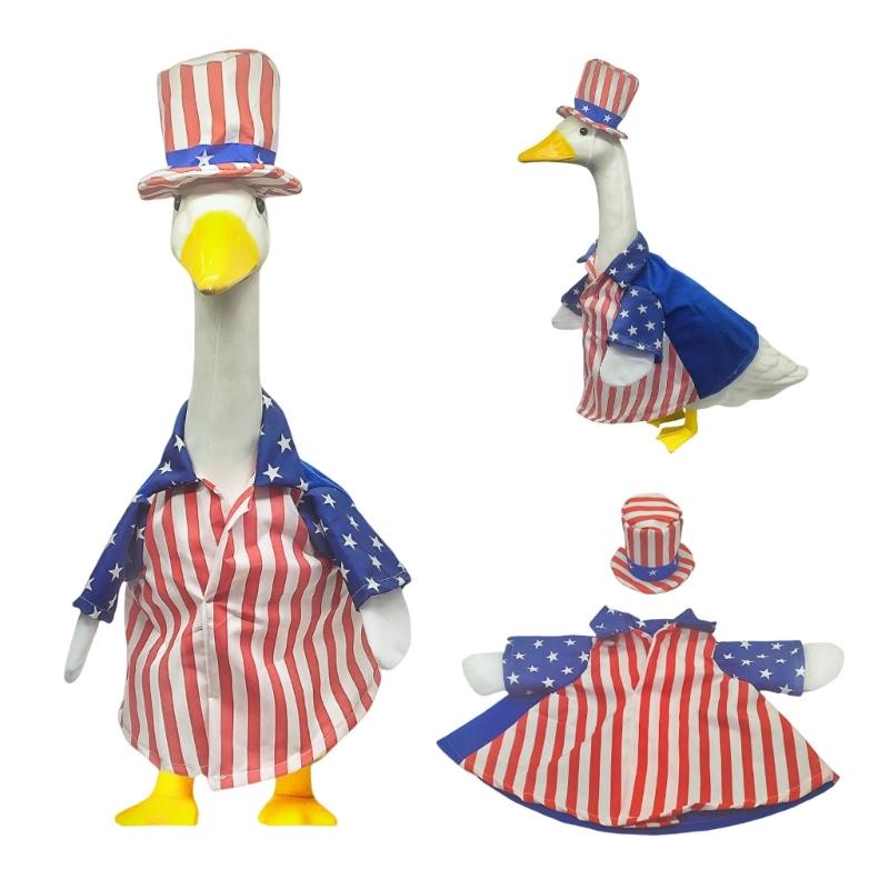 Gänse Outfit Veranda Gänse Kleidung für Gänse Statue Jul 4. Thema Veranda Gänse Kostüm für Garten Hof Terrassen Dekoration