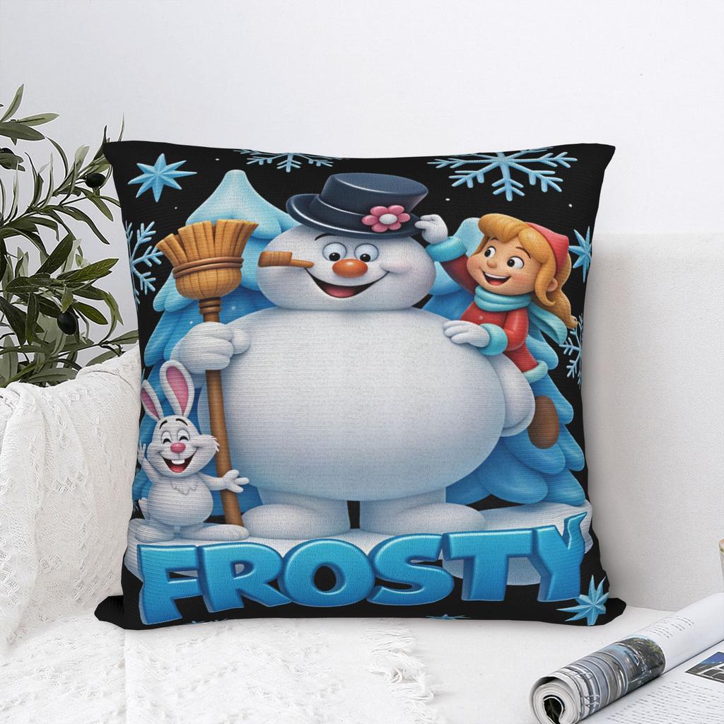 Pillow Case Snowman Frostys Soft Pillow Cover For Sofa Bedroom Home Decor Vintage Pillowcases
