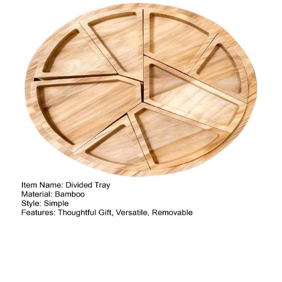 8 Çıkarılabilir Bölmeli Ahşap Servis Tepsisi Çok Bölmeli Tabak Meyveler Atıştırmalıklar Kuruyemişler Şarküteri Tahtası Çok Yönlü Peynir Parti Tepsisi